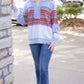 Crochet Mix Collared Sweater - Washed Blue