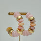 Peach & Gold Bold Bead Hoops