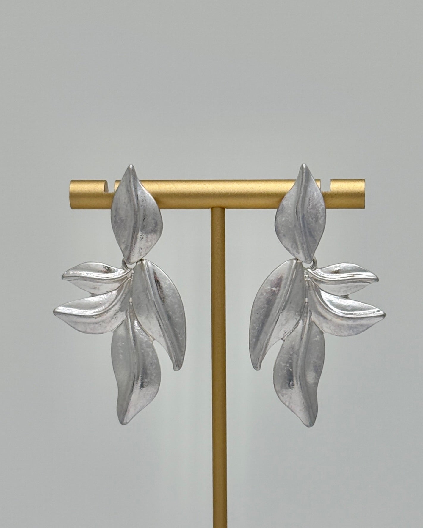 Small Silver Leaf Earrings