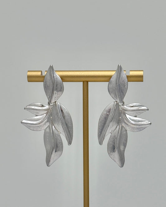 Small Silver Leaf Earrings