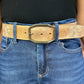 Tan Rustic With White Mohawk Leather Belt