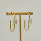 Gold and Crystal Hook Earrings