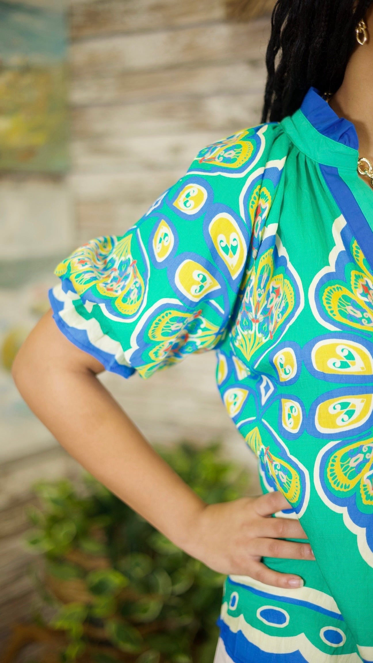 Isla Floral Top - Green