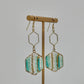 Seed Bead Hexagon Earrings - Mint