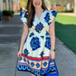 Arianna Geometric Floral Dress
