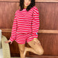 Striped Terry Shorts - Red/Blue