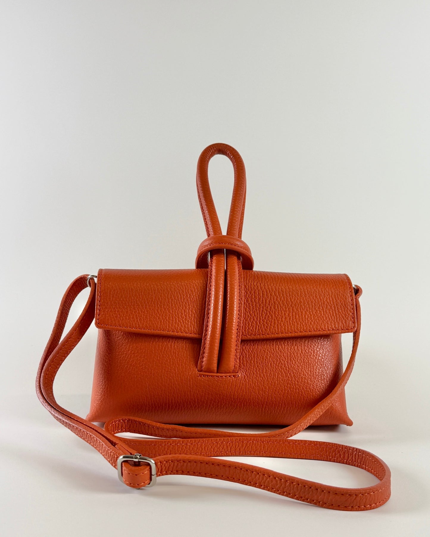 Loop Wristlet Leather Bag - Orange