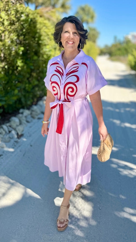 Rory Shirt Dress - Pink