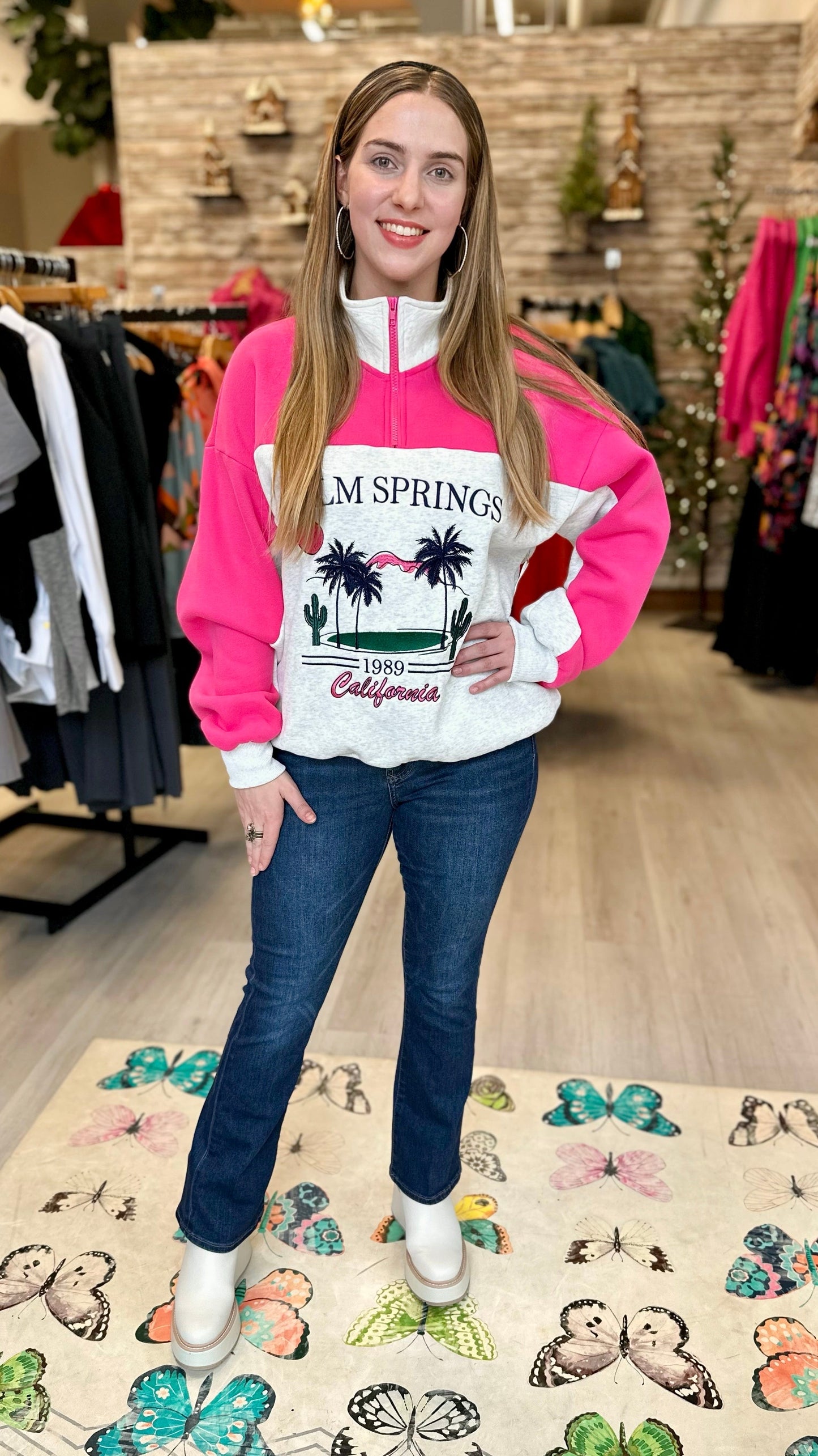 Palm Springs Quarter Zip Sweatshirt