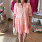 Ivy Jane Eyelet Dress-Ivory/Neon Pink