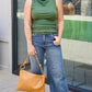 Michael Stars Coco Ruched Boat Neck Tank - Dark Matcha