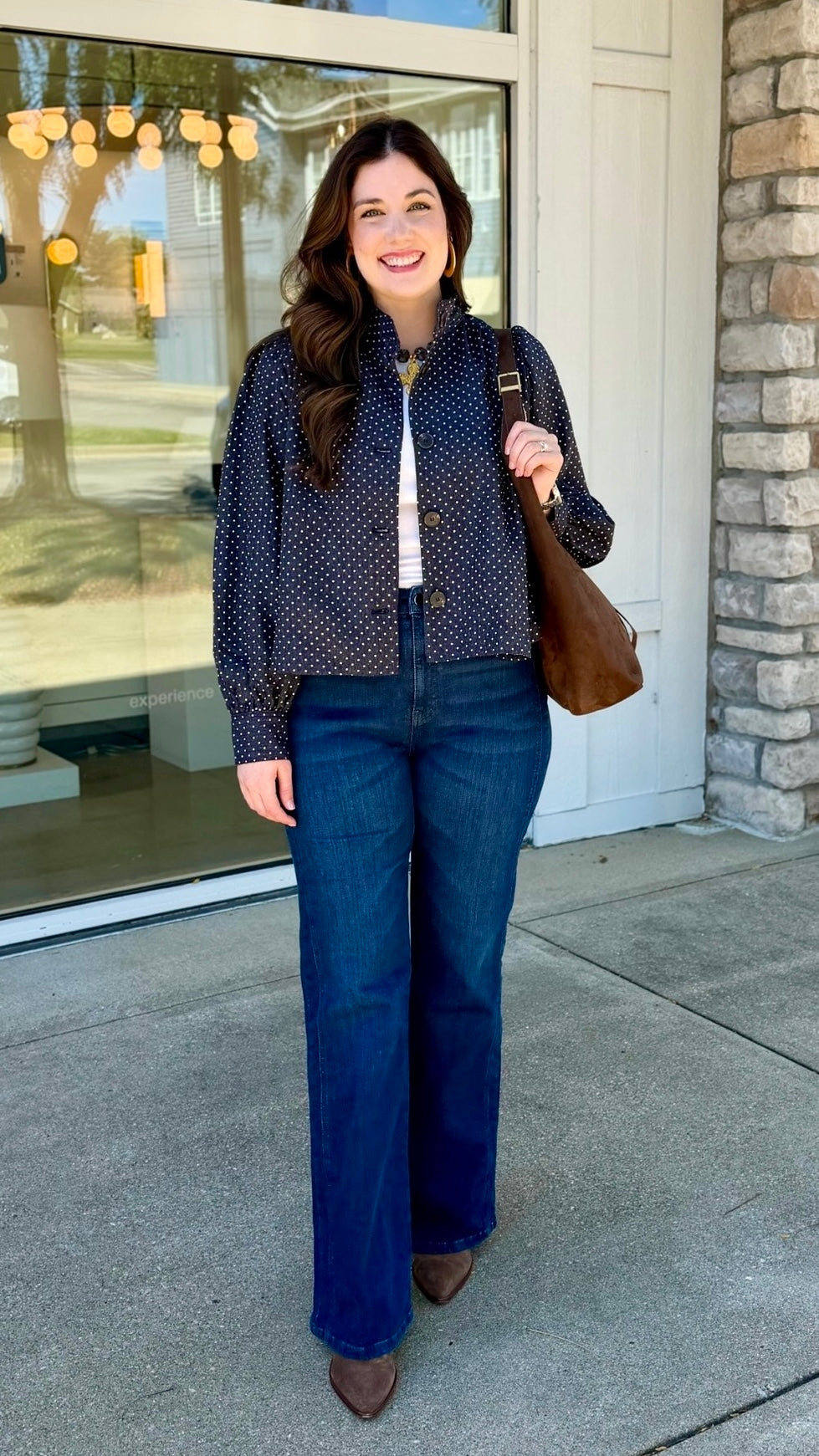 Dark Denim Polka Dot Jacket