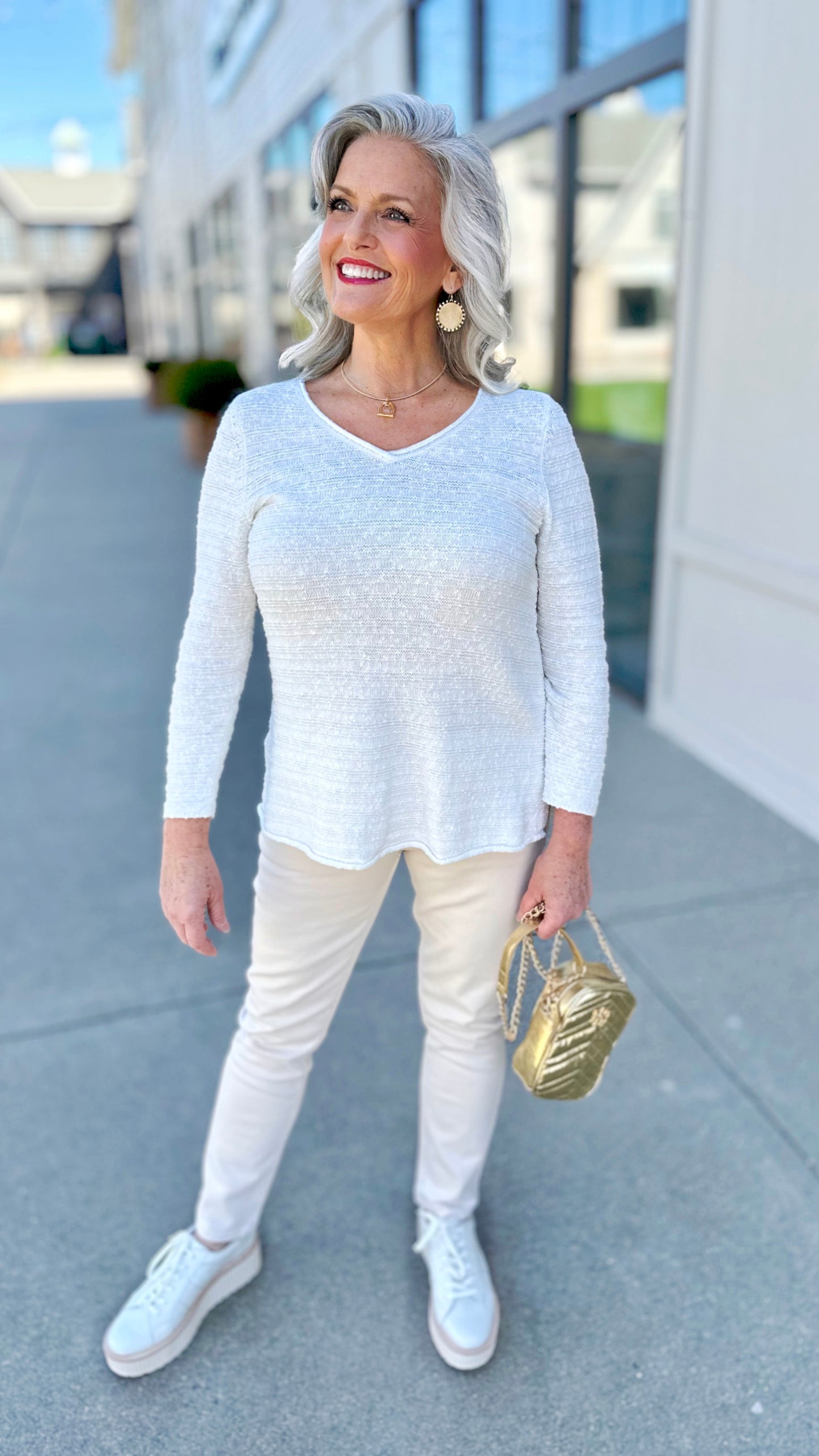 Habitat Seaglass Cotton Tunic Sweater - White