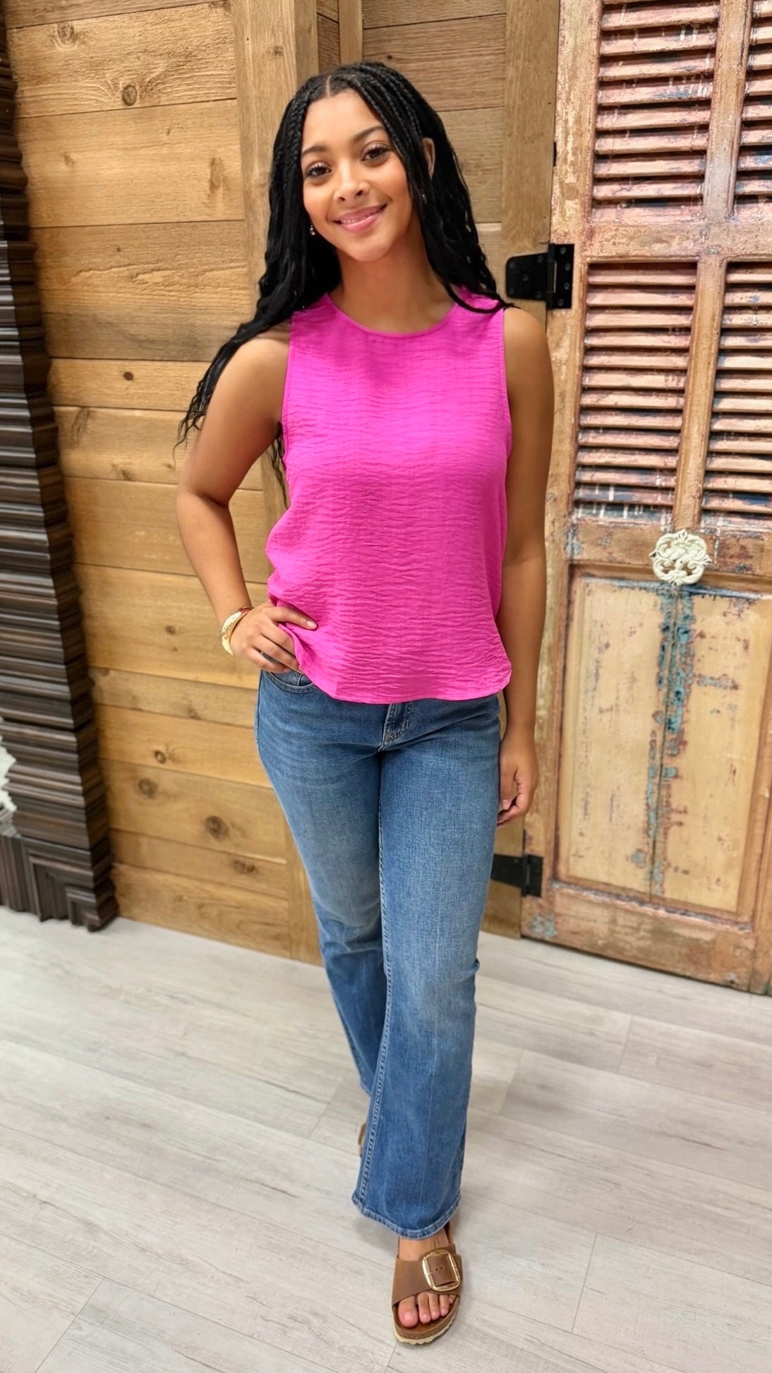 Joyce Sleeveless Top - Fuchsia