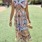 Helena Midi Dress - Mint/Rust