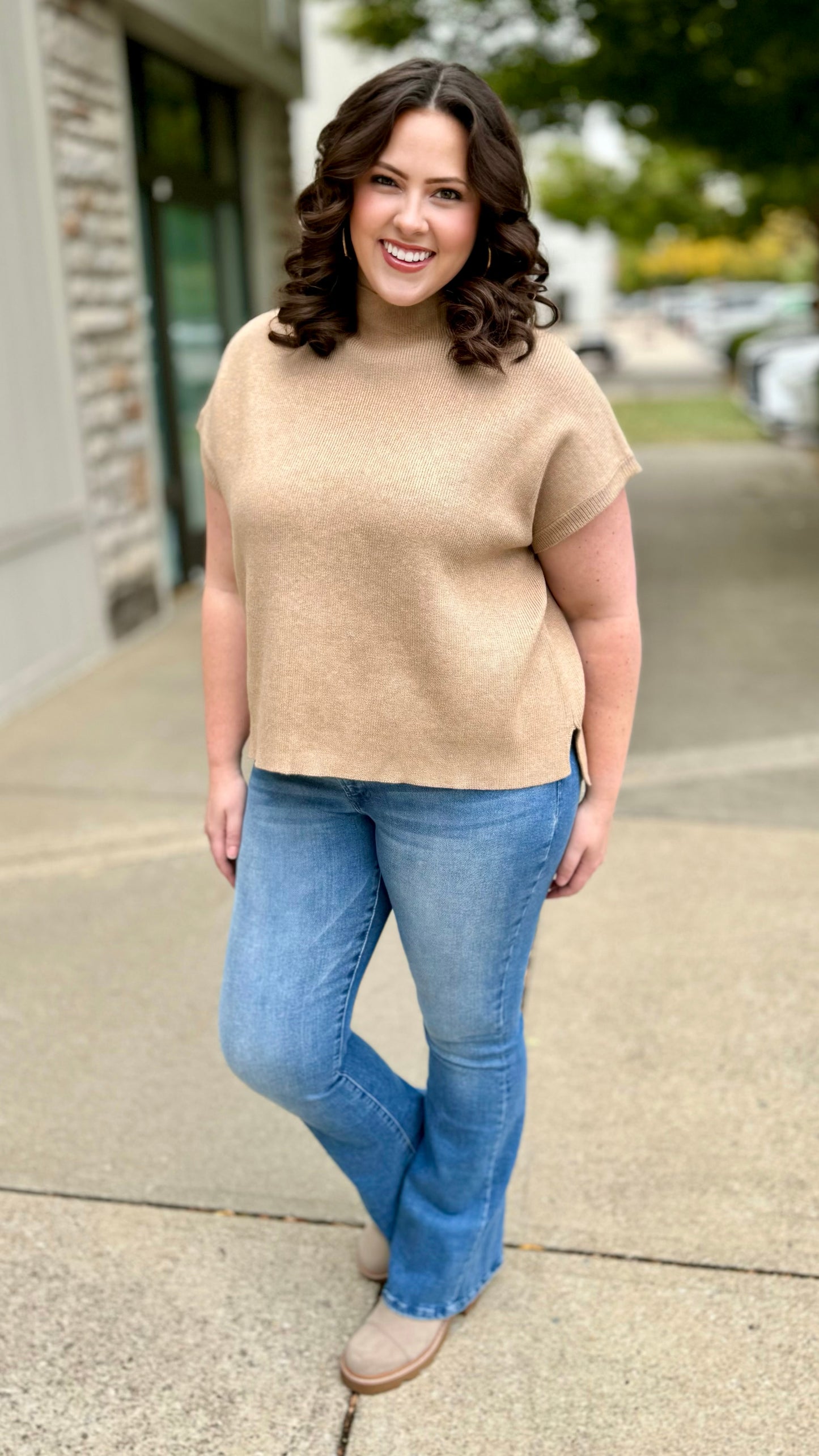 Classico Short Sleeve Sweater - Taupe