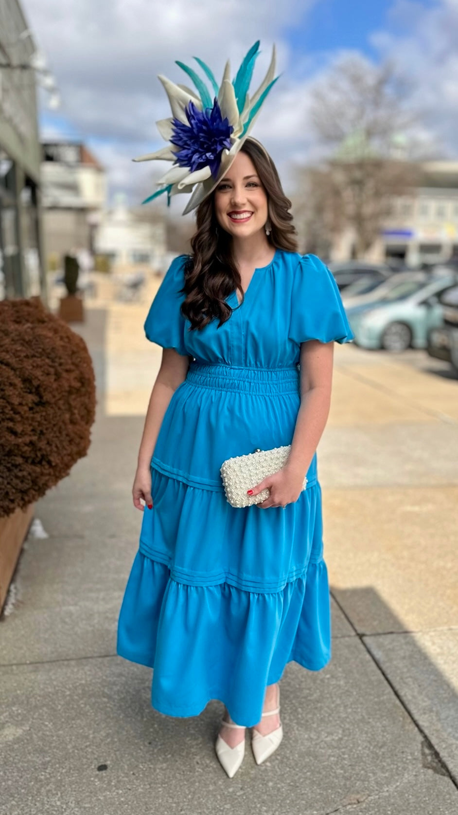 Sara Summer Smocked Maxi Dress - Turquoise