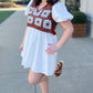 Crochet Overlay White Dress