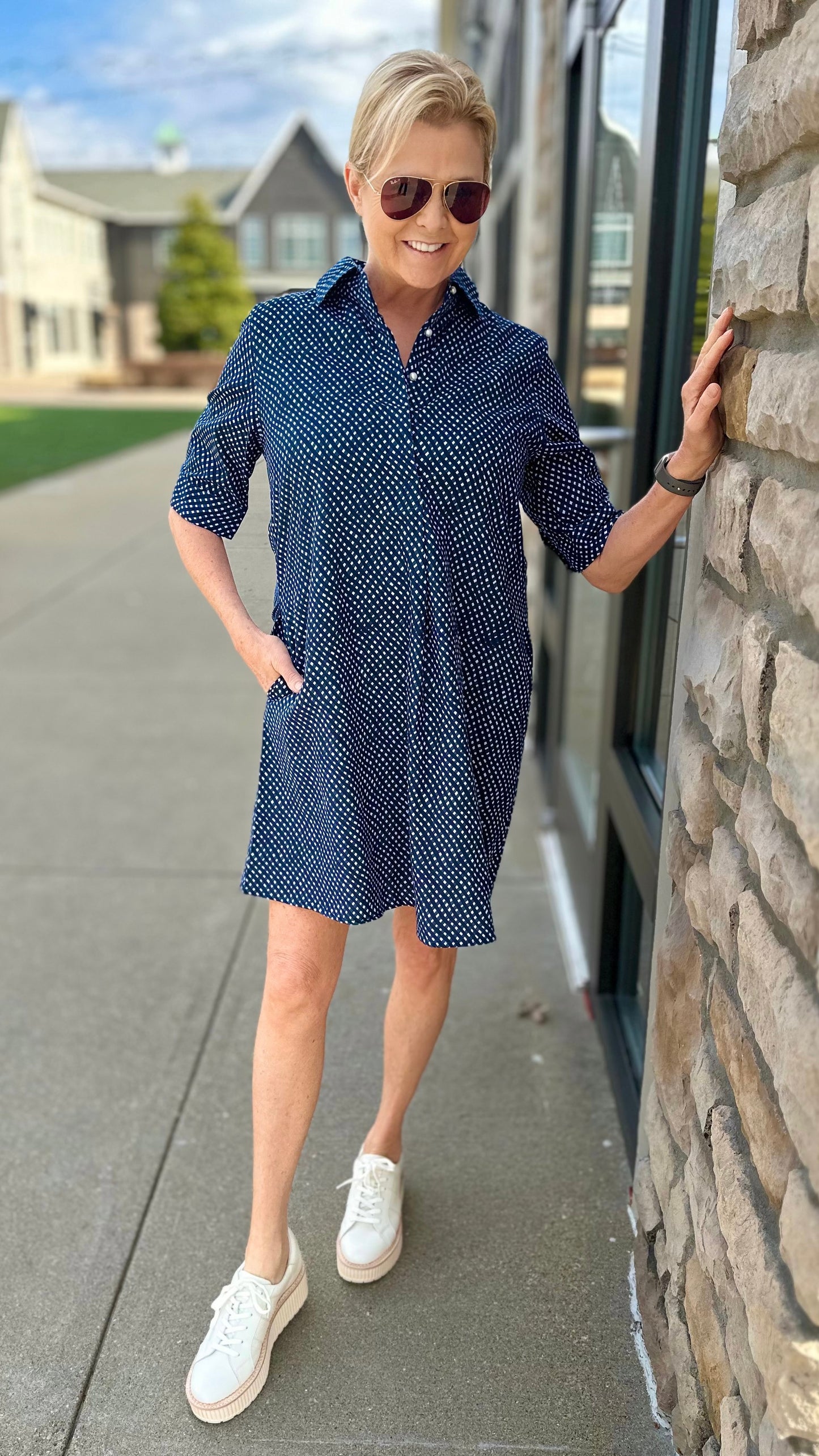 Just Darviny Hopscotch Blue Gingham Charlotte Dress