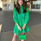 Tyler Boe Christy Embroidered Skimmer Dress - Green