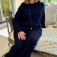 Sweater Knit Wide Leg Pants - Black