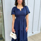 Nora Cinch Waist Dress - Navy