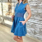 Georgia Denim Zip Mini Dress