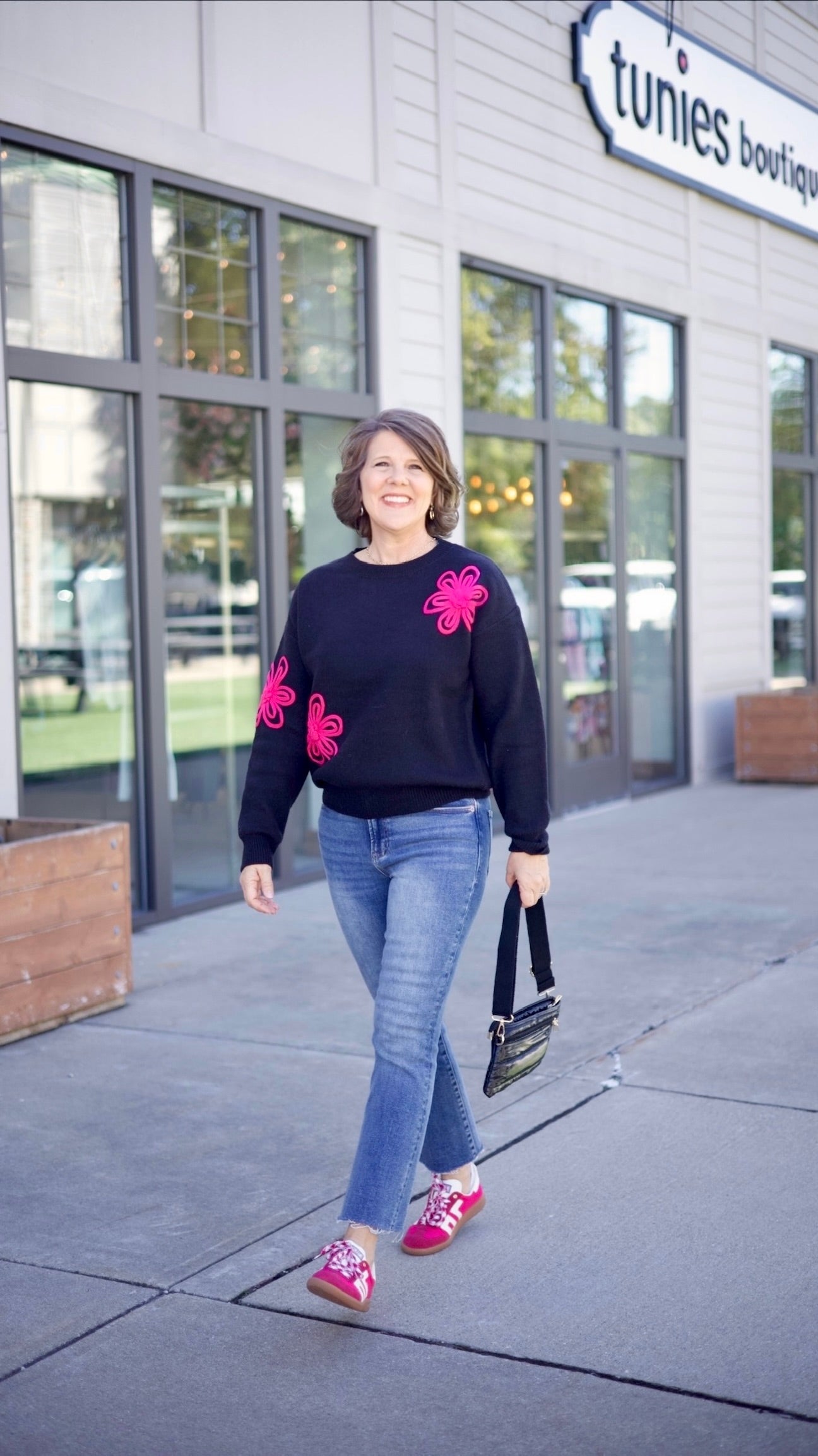 Farrah Sweater - Black/Pink