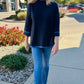 Serene Mock Neck Sweater - Navy