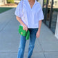 Emily McCarthy Poppy Top - White Cotton Poplin