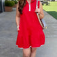 Jane Sporty Zip Dress - Red