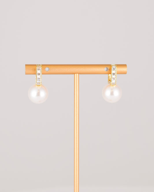 Lustre Pearl Huggie Earrings
