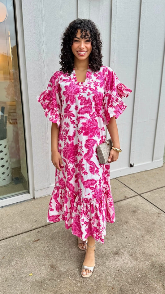 Soleil Dress - Pink Gordes