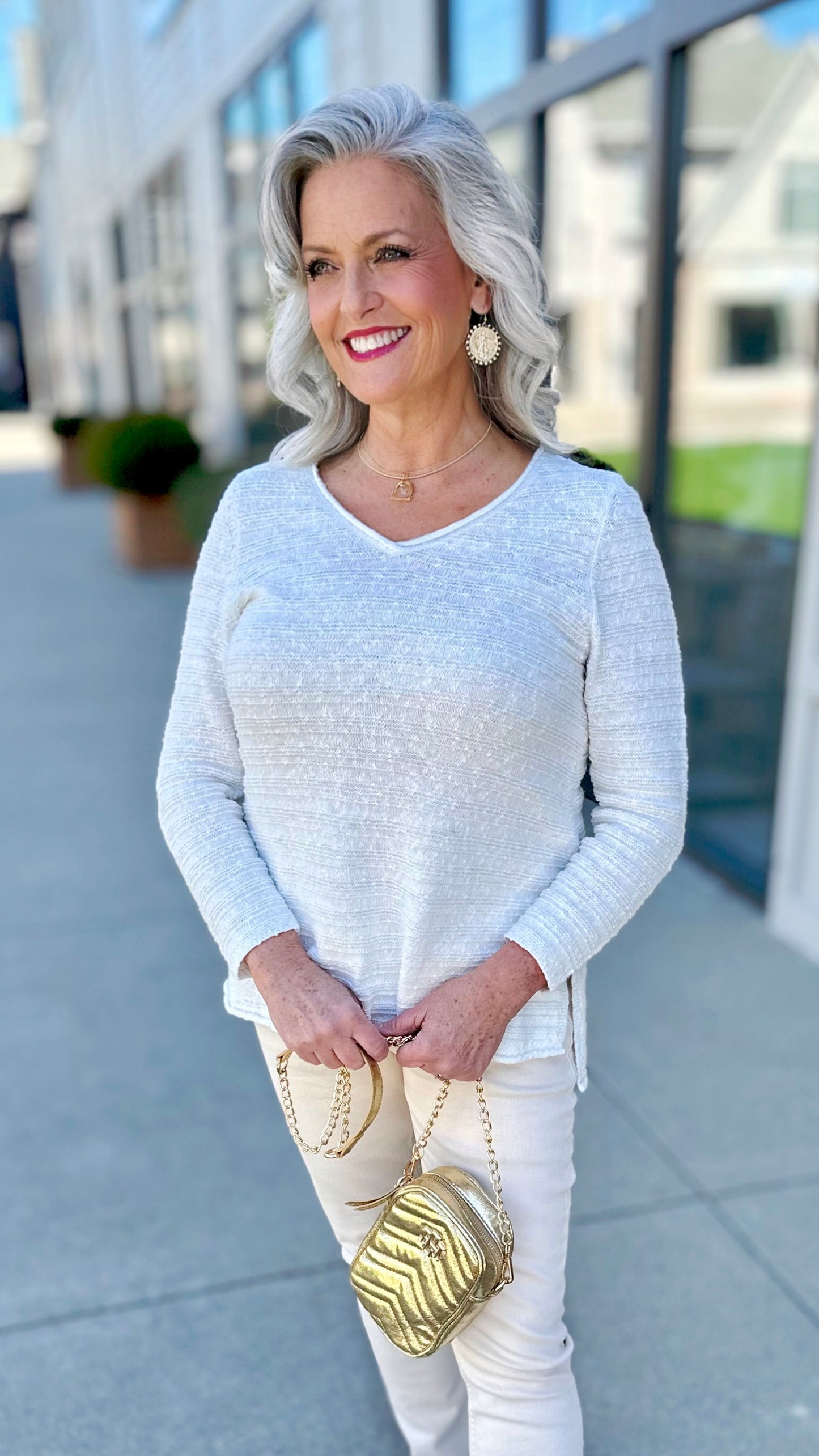 Habitat Seaglass Cotton Tunic Sweater - White