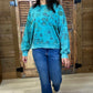 Kara Floral Sweatshirt - Teal