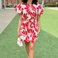 Sofia Nelda Dress - Red Damascus