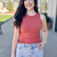 Another Love Cleo Micro-Ribbed Tank - Cedar