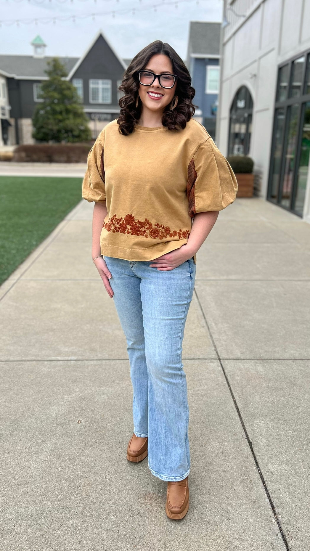 Ivy Jane Embroidered Puff Sleeve Top