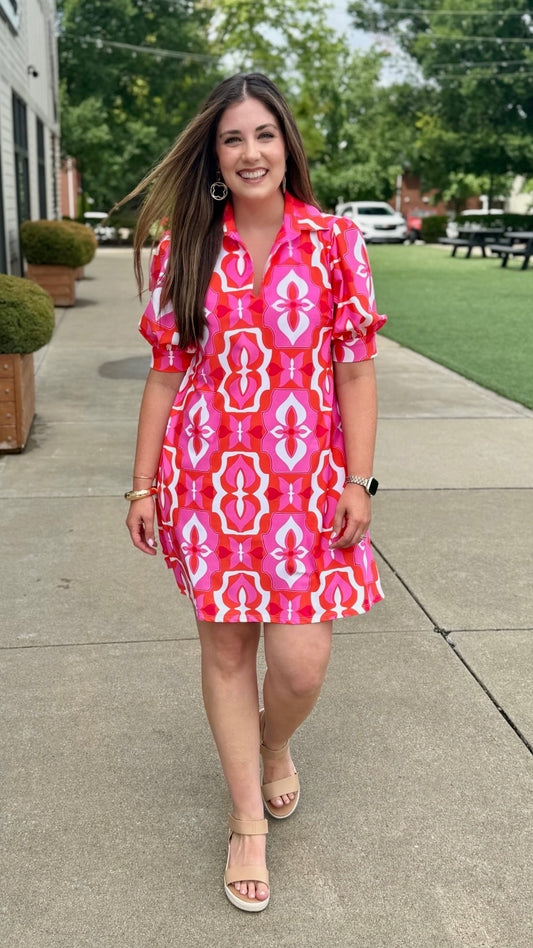 Jude Connally Emerson Dress - Butterfly Tile Sorbet