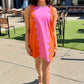 Hailey Sunkist Dress - Orange/Pink