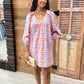 Uncle Frank Big Roses Dress - Plaid