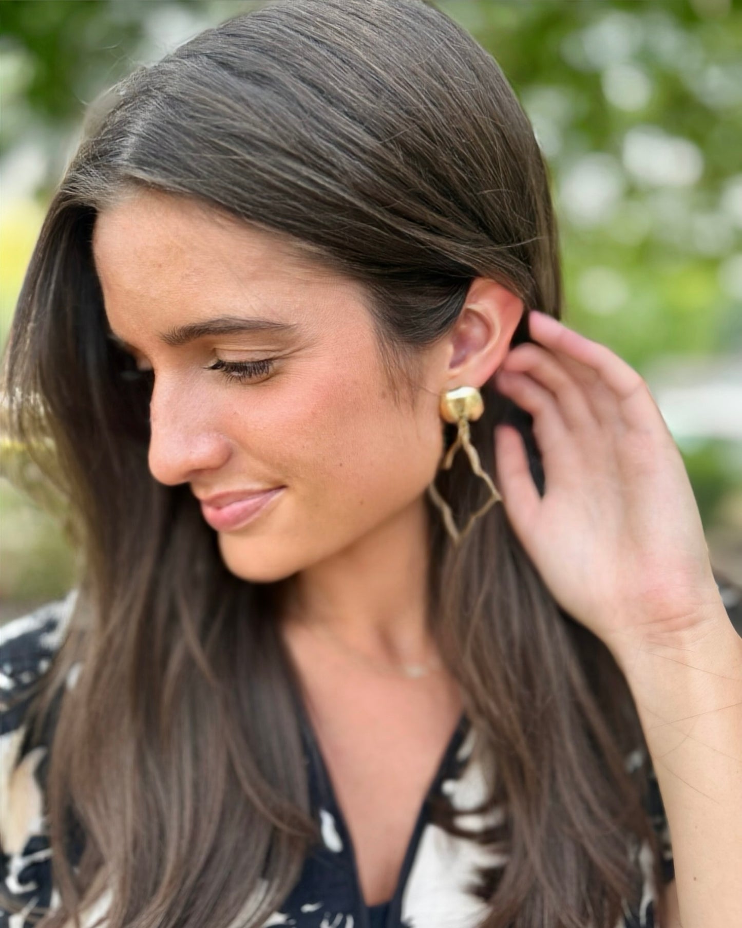 Gold Quatrefoil Drop Earrings