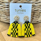 Beaded Jockey Earring - Dark Green And Yellow