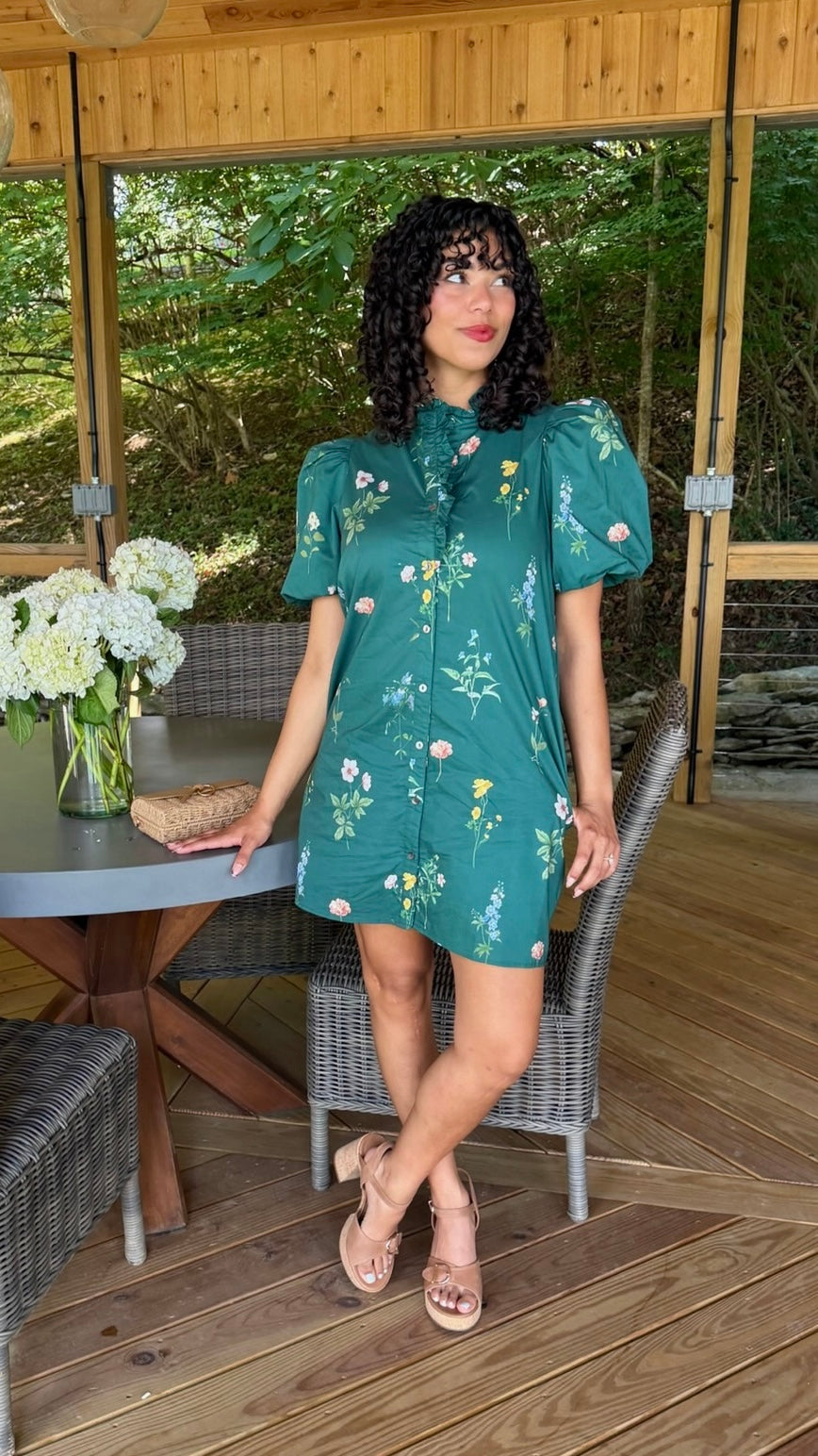 Tessa Floral Dress - Hunter