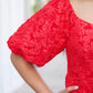Red Jacquard Bubble Dress