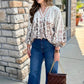 Maddie Floral Long Sleeve Top - Ecru