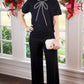 Pearl Bow Top - Black