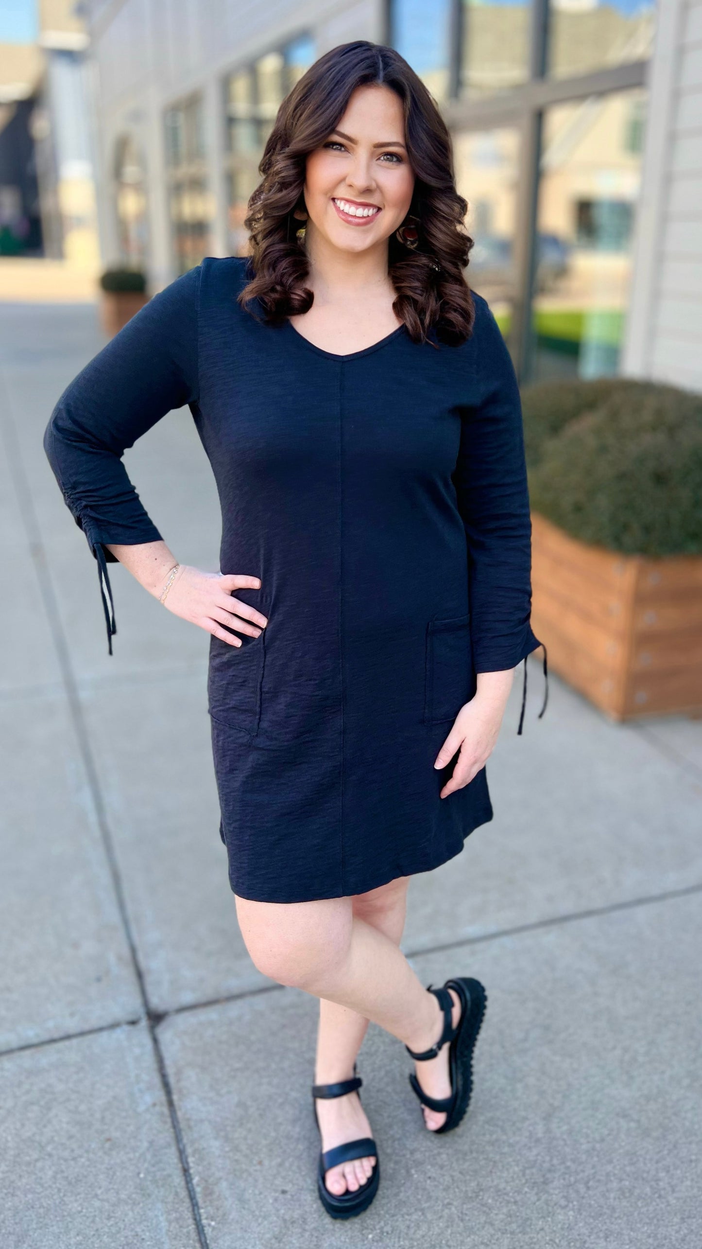 Habitat Escape 3/4 Sleeve Dress - Black