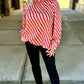 Wonderfully Wavy Tie Back Blouse - Red