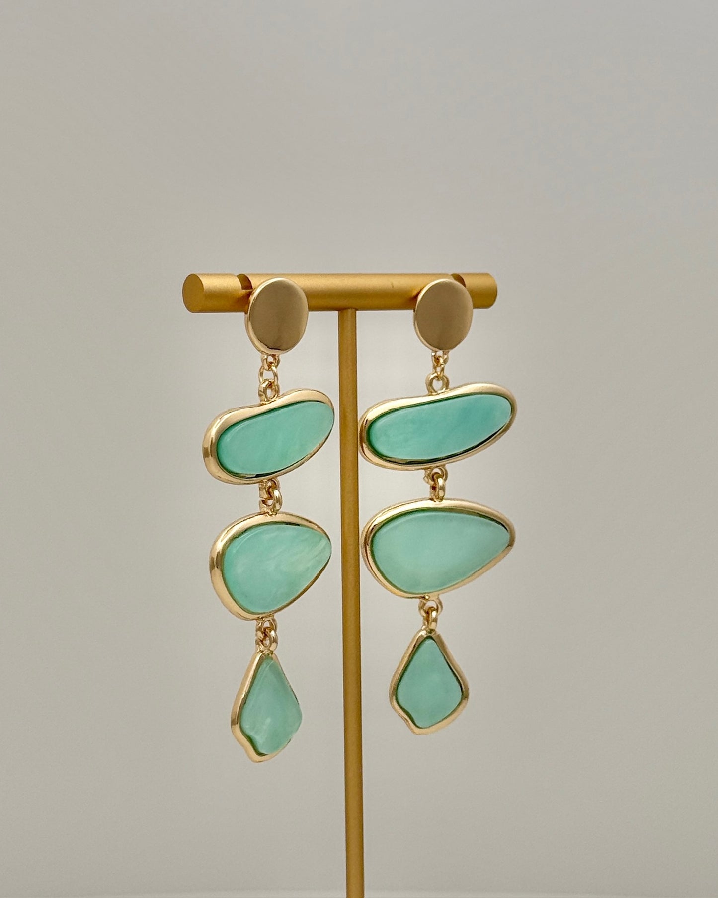 Triple Drop Earrings - Mint